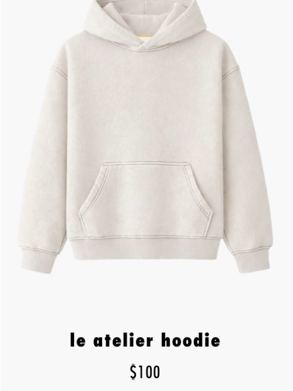 Le Atelier Hoodie - Cream Oversized Pullover